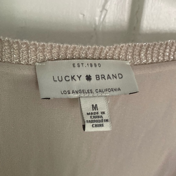 ✨HP✨ Lucky Brand silver layered V-neck sweater - Picture 5 of 14